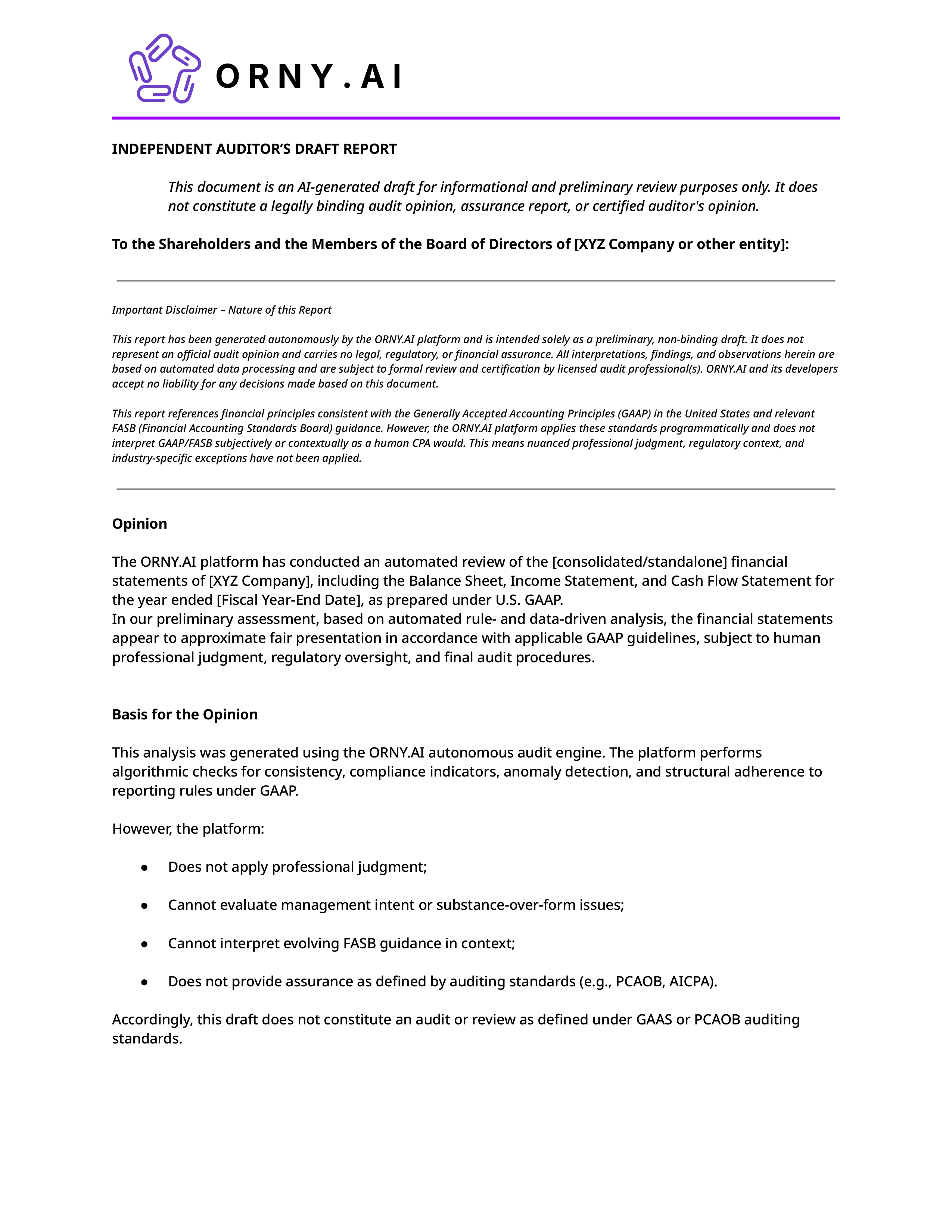 ORNY Audit Report Preview